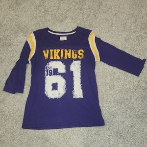 Victoria Secret NFL PINK Studded Viking's 3/4 Sleeve Tshirt